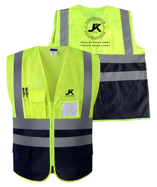 Safety Reflective Vest with Pockets (Pack of 5)